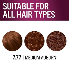Schwarzkopf Keratin Permanent Hair Dye Cream, 7.7 Medium Auburn, Professional Quality Color for Up to 100% Gray Coverage, Bond Enforcing System