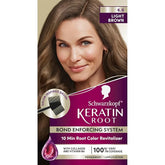 Schwarzkopf Keratin Root Permanent Hair Color Kit, 6.0 Light Brown, 1-Application Root Touch-Up with Collagen & Vitamin B6, Complete Gray Coverage, Precision Brush, All Hair Types & Textures