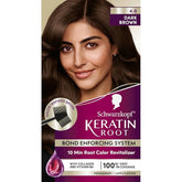 Schwarzkopf Keratin Root Permanent Hair Color Kit, 4.0 Dark Brown, 1-Application Root Touch-Up with Collagen & Vitamin B6, Complete Gray Coverage, Precision Brush, All Hair Types & Textures