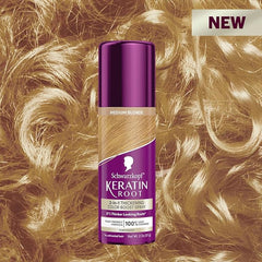 Schwarzkopf Keratin Color Root Temporary Hair Color Spray, Medium Blonde, Instant Gray Coverage, Thicker, Fuller-Looking Roots, Easy-to-Use, No Ammonia, Low Mess Application, Scalp Friendly
