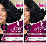 Schwarzkopf Keratin Permanent Hair Dye Cream, 3.11 Deep Dark Blue, Professional Quality Color for Up to 100% Gray Coverage, Bond Enforcing System (Pack of 2)