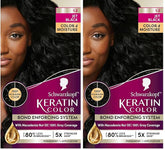 Schwarzkopf Keratin Color, Color & Moisture Permanent Hair Color Cream, 1.2 Jet Black, 1 Kit (Pack of 2)
