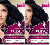 Schwarzkopf Keratin Color Permanent Hair Color, 1.1 Midnight Black, 1 Application-Professionally Inspired Permanent Hair Dye, for up to 80% Less Breakage vs Untreated Hair and up to 100% Gray Coverage