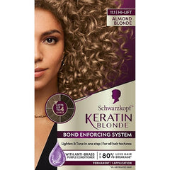 Schwarzkopf Keratin Blonde Hair Dye, 11.1 High Lift Almond Blonde, Professional Quality Permanent Hair Color, Bond Enforcing System, Pre-Color Serum & Purple Conditioner Included