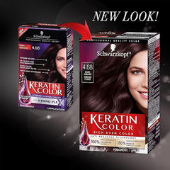 Schwarzkopf Keratin Color Permanent Hair Color Cream, 4.68 Dark Auburn, 1 Kit