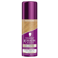 Schwarzkopf Keratin Color Root Temporary Hair Color Spray, Medium Blonde, Instant Gray Coverage, Thicker, Fuller-Looking Roots, Easy-to-Use, No Ammonia, Low Mess Application, Scalp Friendly