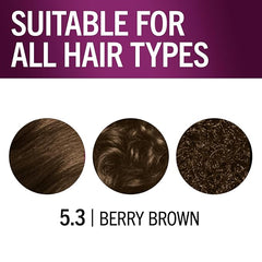 Schwarzkopf Keratin Permanent Hair Dye Cream, 5.3 Berry Brown, Professional Quality Color for Up to 100% Gray Coverage, Bond Enforcing System