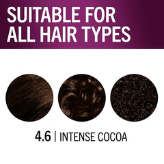 Schwarzkopf Keratin Permanent Hair Dye Cream, 4.6 Intense Cocoa, Professional Quality Color for Up to 100% Gray Coverage, Bond Enforcing System