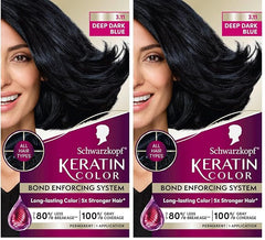 Schwarzkopf Keratin Permanent Hair Dye Cream, 3.11 Deep Dark Blue, Professional Quality Color for Up to 100% Gray Coverage, Bond Enforcing System (Pack of 2)