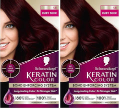 Schwarzkopf Keratin Color Permanent Hair Color, 1.8 Ruby Noir, 1 Application - Professionally Inspired Permanent Hair Dye, for up to 80% Less Breakage vs Untreated Hair and up to 100% Gray Coverage