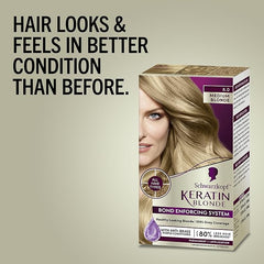 Schwarzkopf Keratin Blonde Hair Dye, 8.0 Medium Blonde, Professional Quality Permanent Hair Color, Bond Enforcing System, Pre-Color Serum & Purple Conditioner Included
