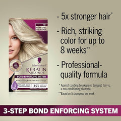 Schwarzkopf Keratin Color Permanent Hair Color, 10.1 Extra Light Ash Blonde, 1 Application-Salon Inspired Permanent Hair Dye, for up to 80% Less Breakage vs Untreated Hair and up to 100% Gray Coverage